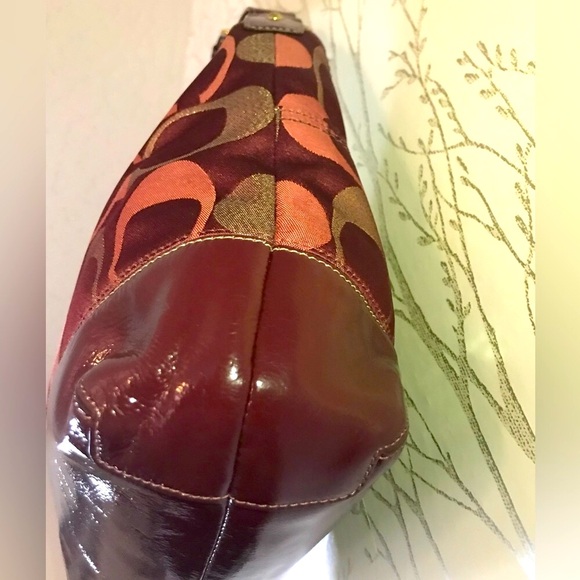 🎉HP🎉Coach Rare Signature 2-In-1 Crossbody 3-Tone Ox Blood Patton Leather Purse - Picture 12 of 17